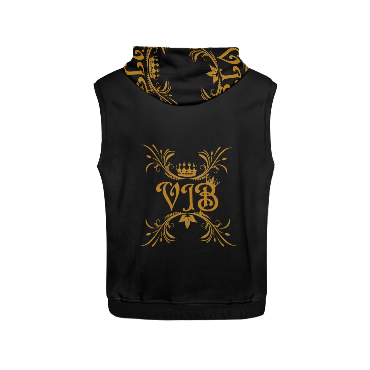 VIB WOMENS AO SLEEVE-LESS HOODIE BLK All Over Print Sleeveless Hoodie for Women (Model H15)