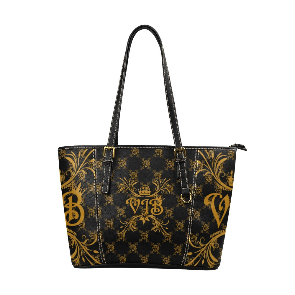VIB LEATHER TOTE LRG W/ SCTTR FOUR-SIDES Leather Tote Bag/Large (Model 1640)