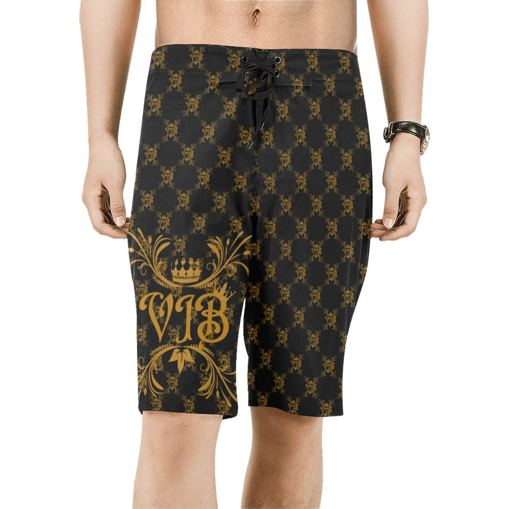 VIB MENS AO BOARD-SHORTS BLK Men's All Over Print Board Shorts (Model L16)