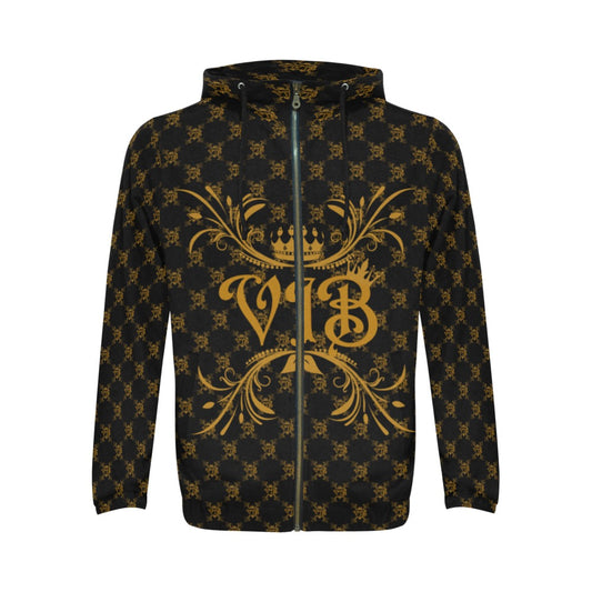 VIB MENS AO ZIP HOODIE All Over Print Full Zip Hoodie for Men (Model H14)