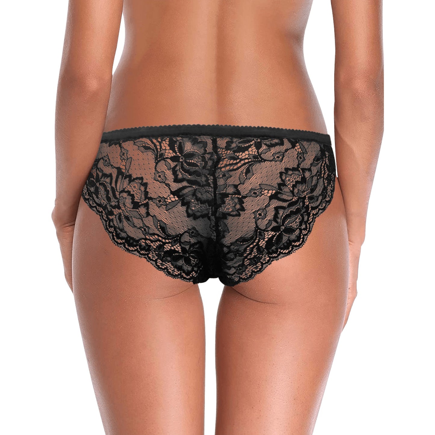 VIB WOMENS LACE PANTY BLK Women's Lace Panty (Model L41)