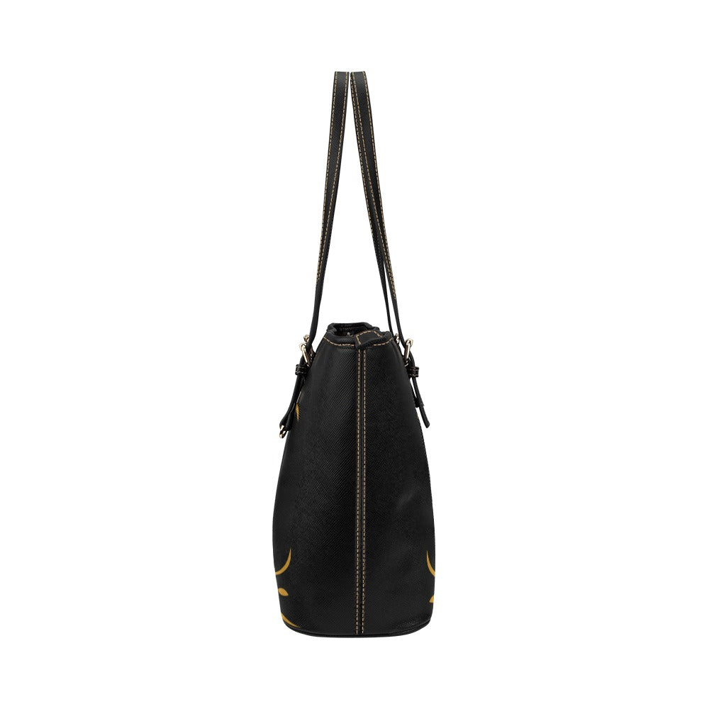 VIB Tote Small Black Leather Tote Bag/Small (Model 1651)