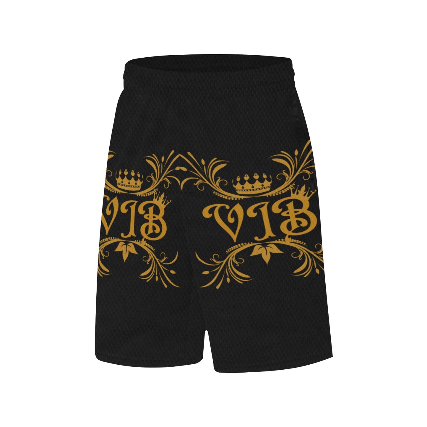 VIB MENS AO BASKETBALL SHRT BLK All Over Print Basketball Shorts with Pocket