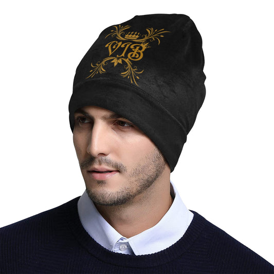VIB ADULT SINGLE BEANIE BLK All Over Print Beanie for Adults