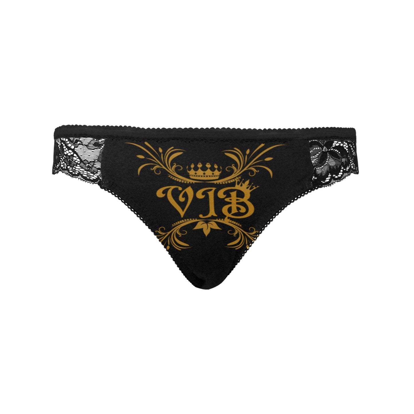 VIB WOMENS LACE PANTY BLK Women's Lace Panty (Model L41)