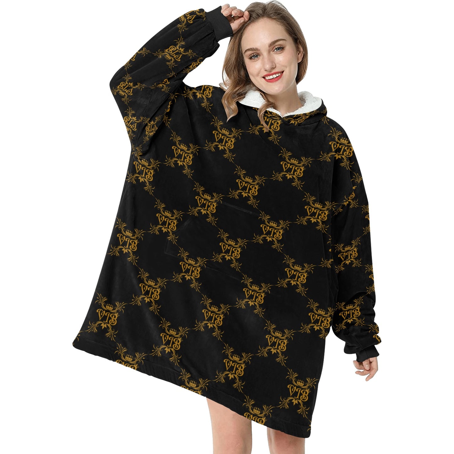 VIB BLANKET HOODIE BLK Blanket Hoodie for Women