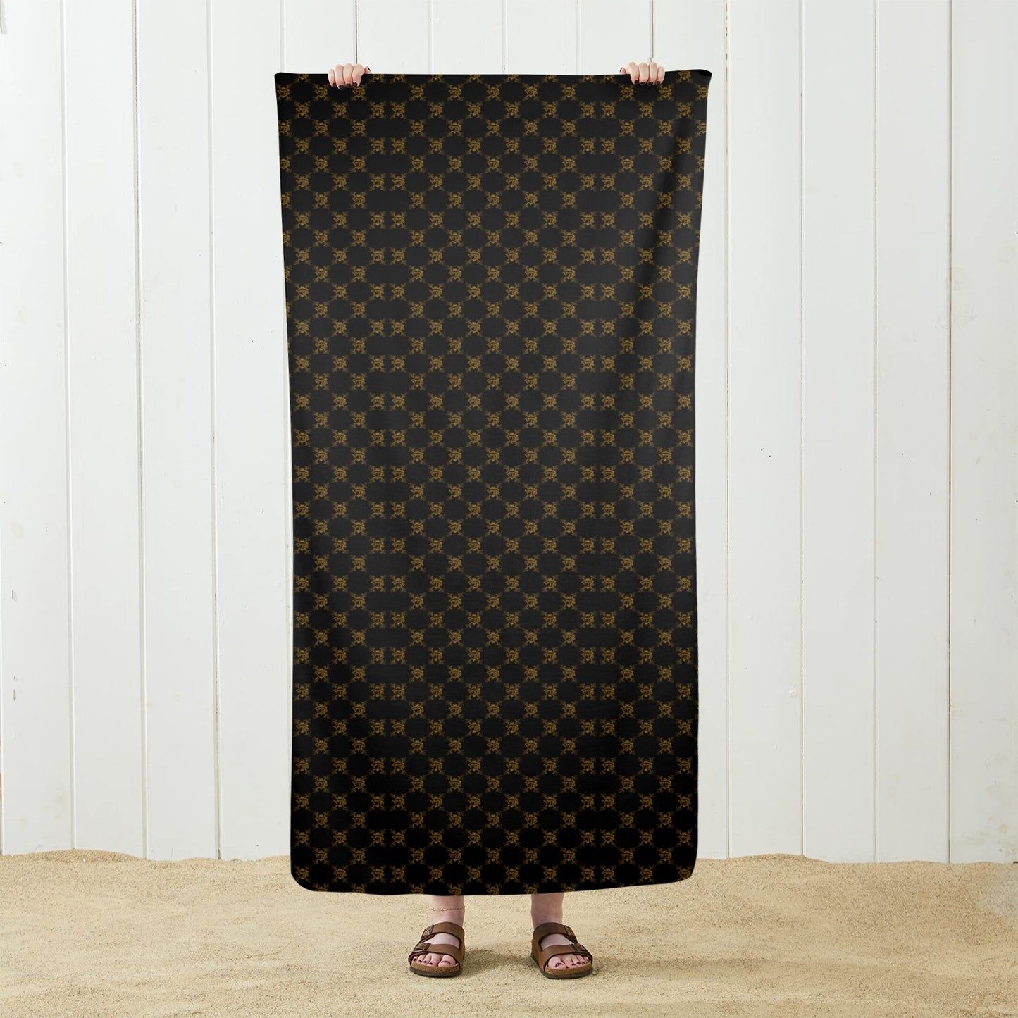 VIB BEACH TOWEL BLK 29X58 Beach Towel 29"x58"(NEW)