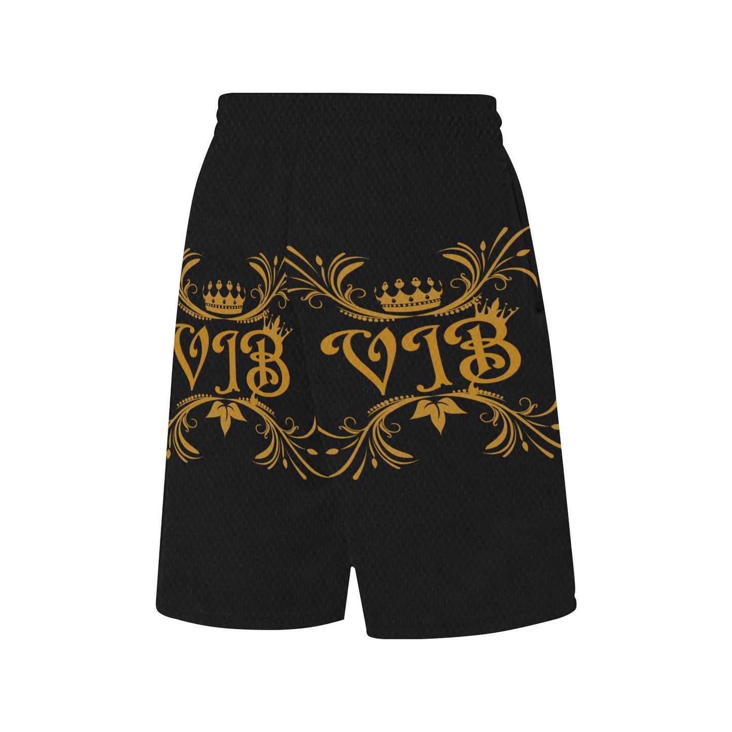 VIB MENS AO BASKETBALL SHRT BLK All Over Print Basketball Shorts with Pocket