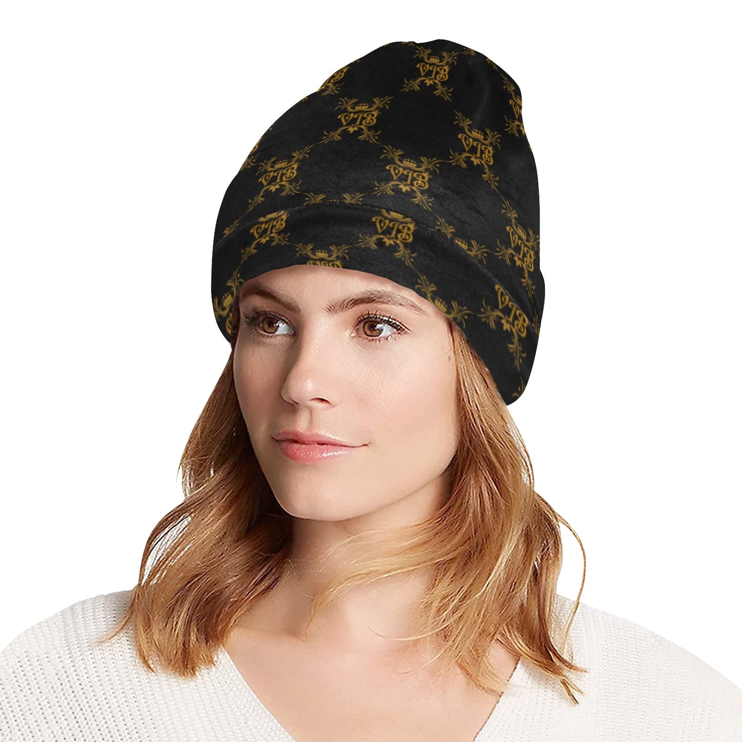 VIB AO BEANIE BLK All Over Print Beanie for Adults