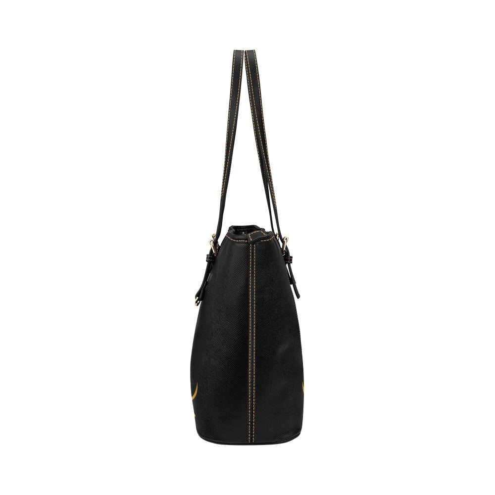 VIB Tote Large Black Leather Tote Bag/Large (Model 1651)