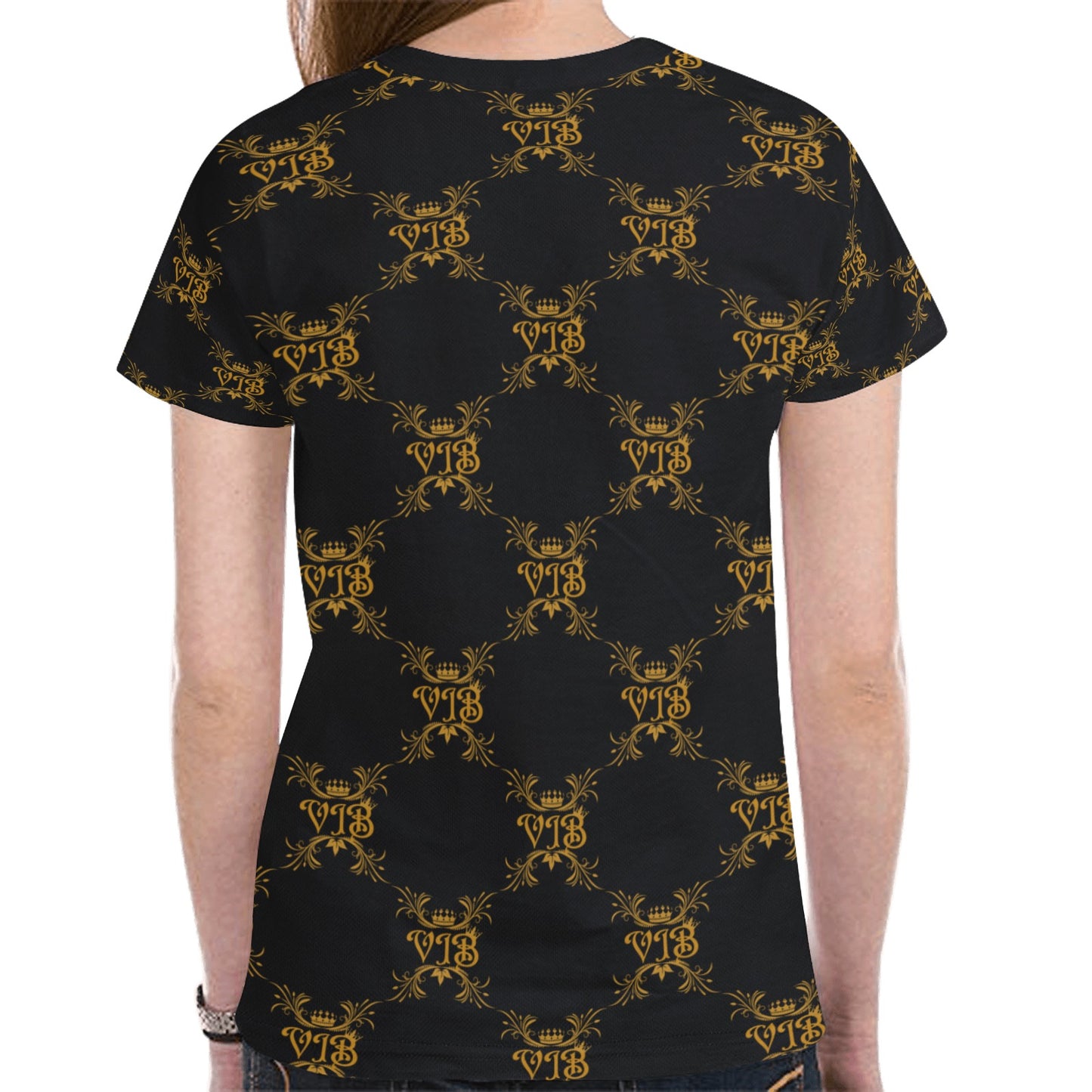 VIB WOMENS AO SHIRT BLK New All Over Print T-shirt for Women (Model T45)