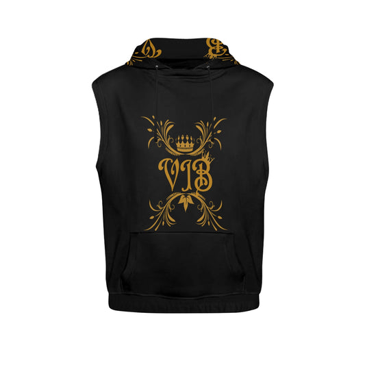 VIB WOMENS AO SLEEVE-LESS HOODIE BLK All Over Print Sleeveless Hoodie for Women (Model H15)